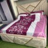 Designer Upholstered Bed with Geometric Headboard
